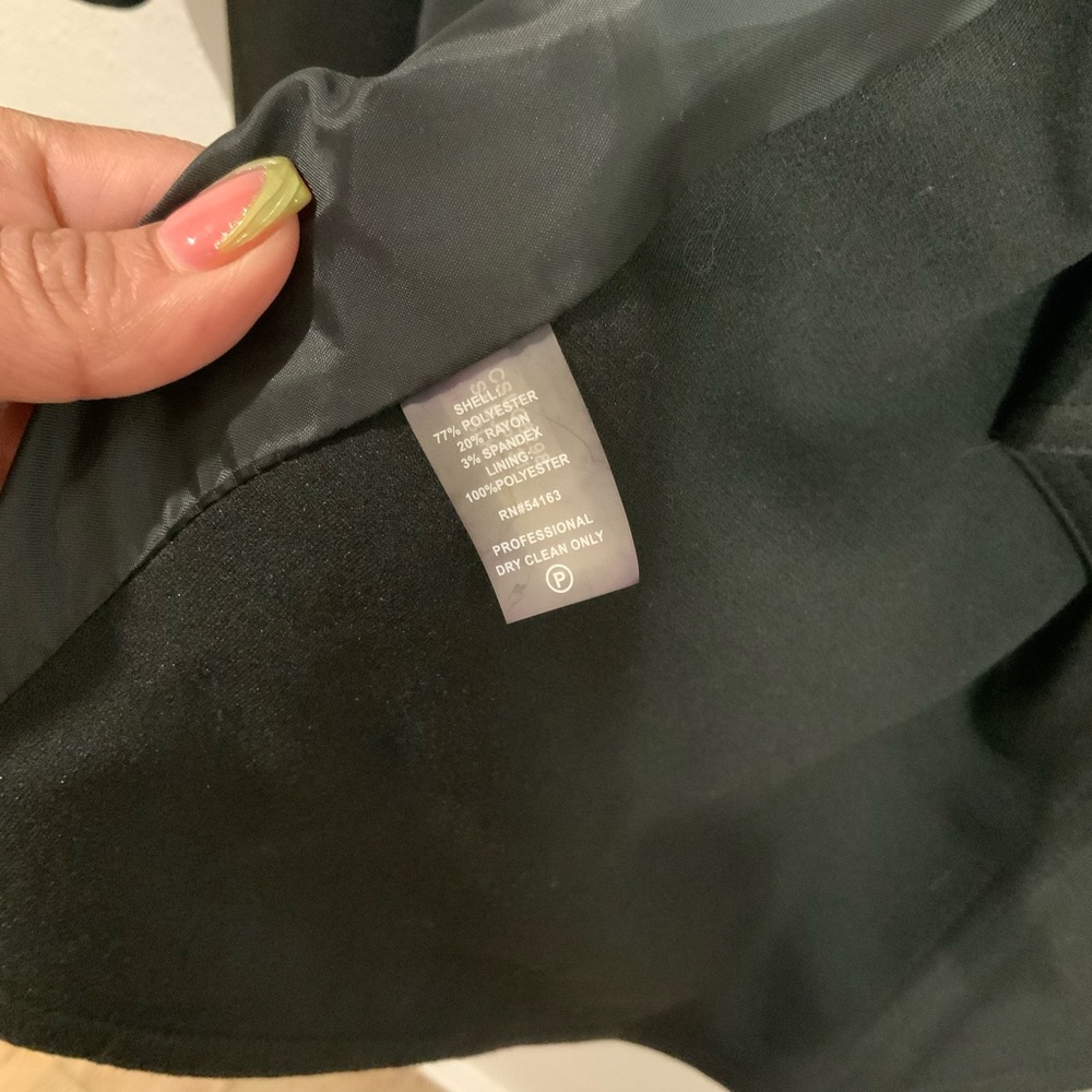 Calvin Klein Black Ruffle Blazer 3/4 Sleeve - Picture 3 of 4